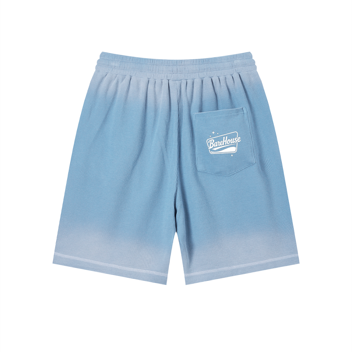 Unisex Sunfade Waffle Raw Hem Shorts