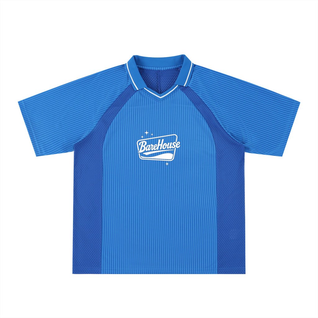 Striped V-Neck Soccer Jersey