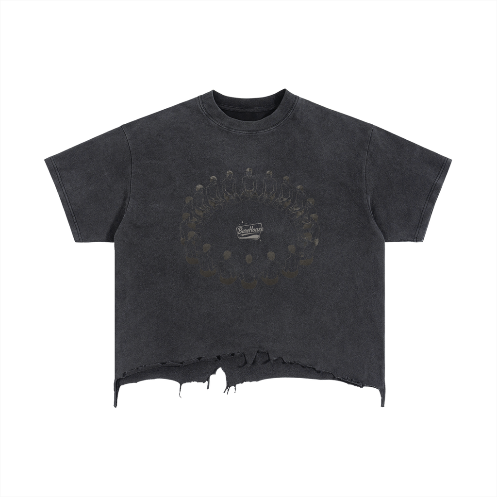 Vintage Wash Boxy Distressed Hem T-Shirt