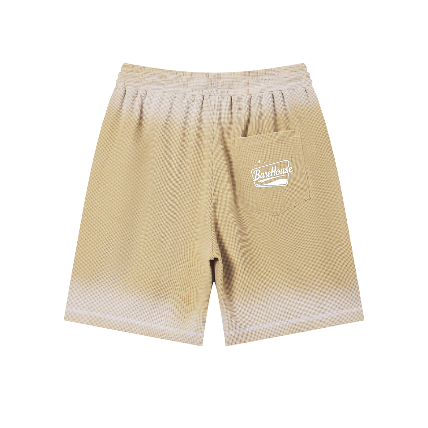 Unisex Sunfade Waffle Raw Hem Shorts