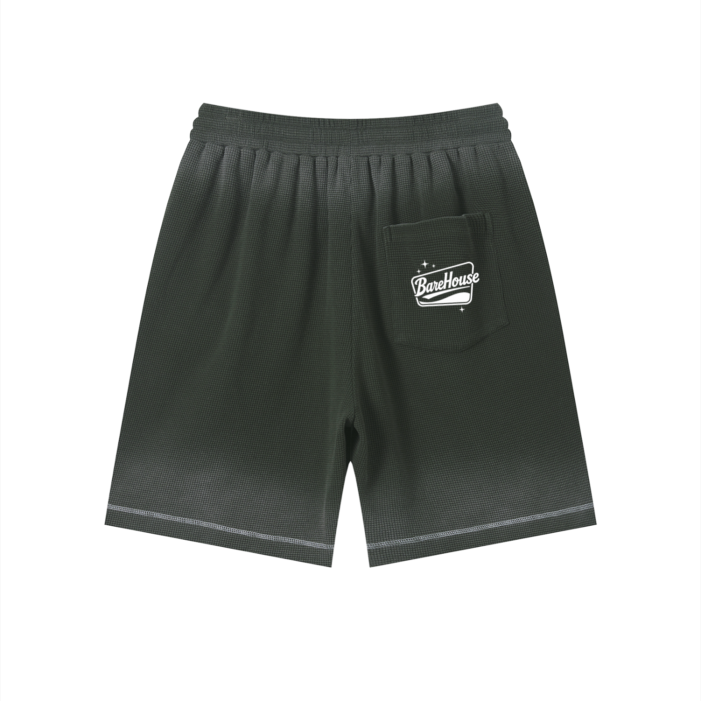 Unisex Sunfade Waffle Raw Hem Shorts