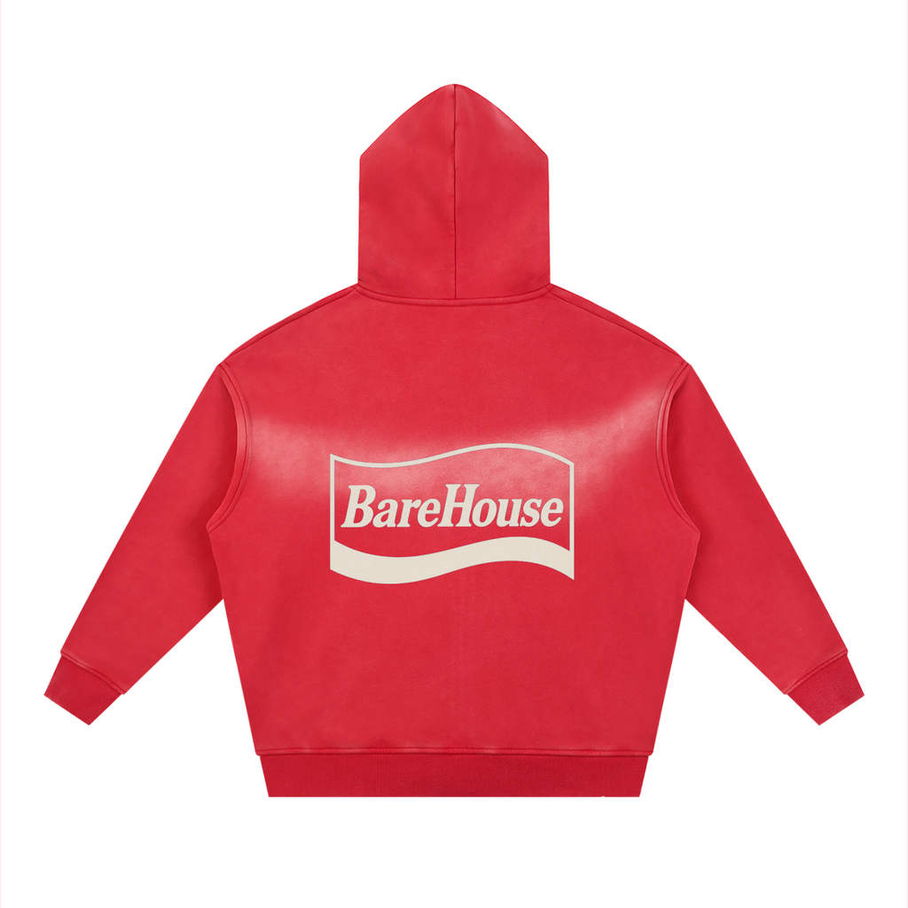 Sunfade Two-way Zipper Boxy Fleece Hoodie