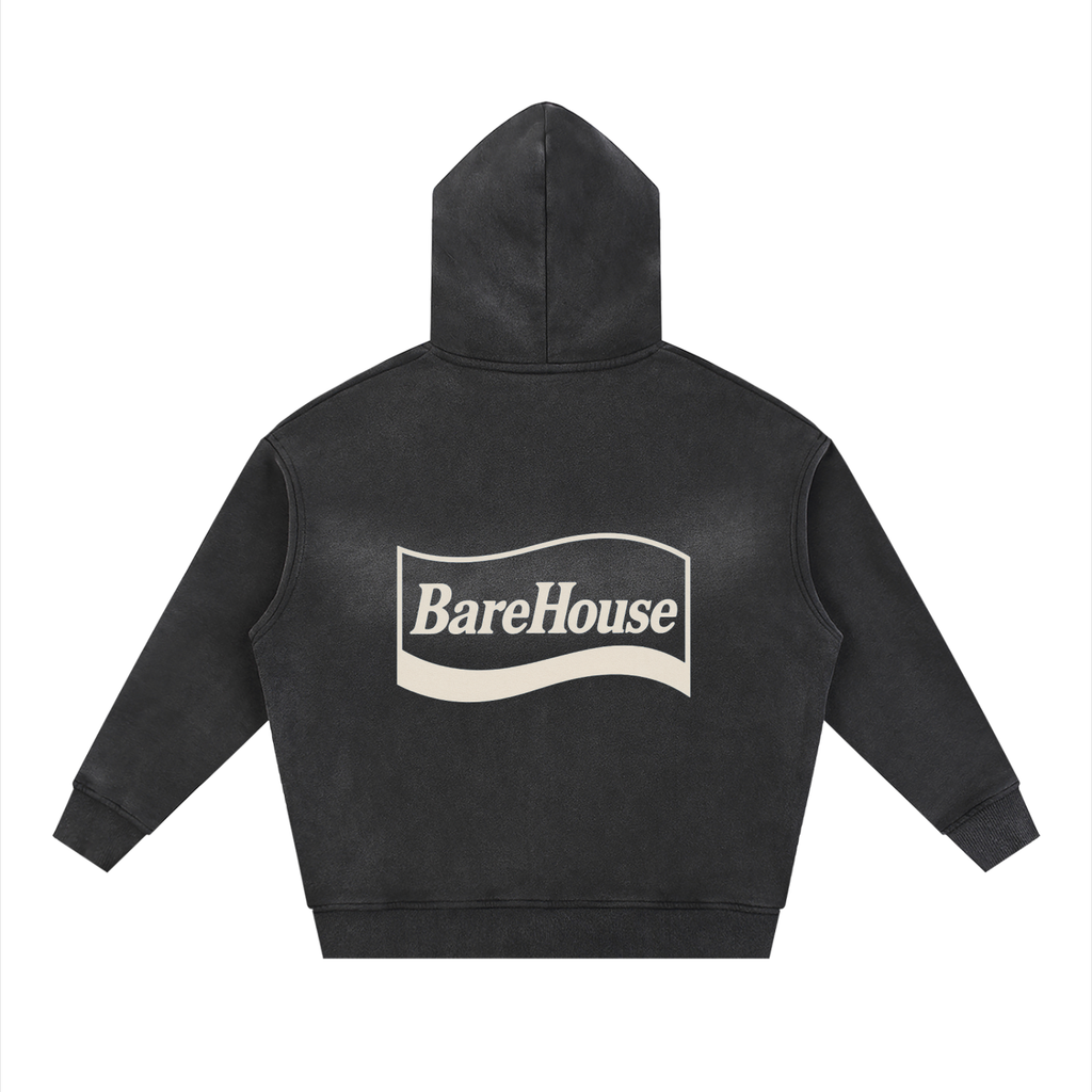 Sunfade Two-way Zipper Boxy Fleece Hoodie