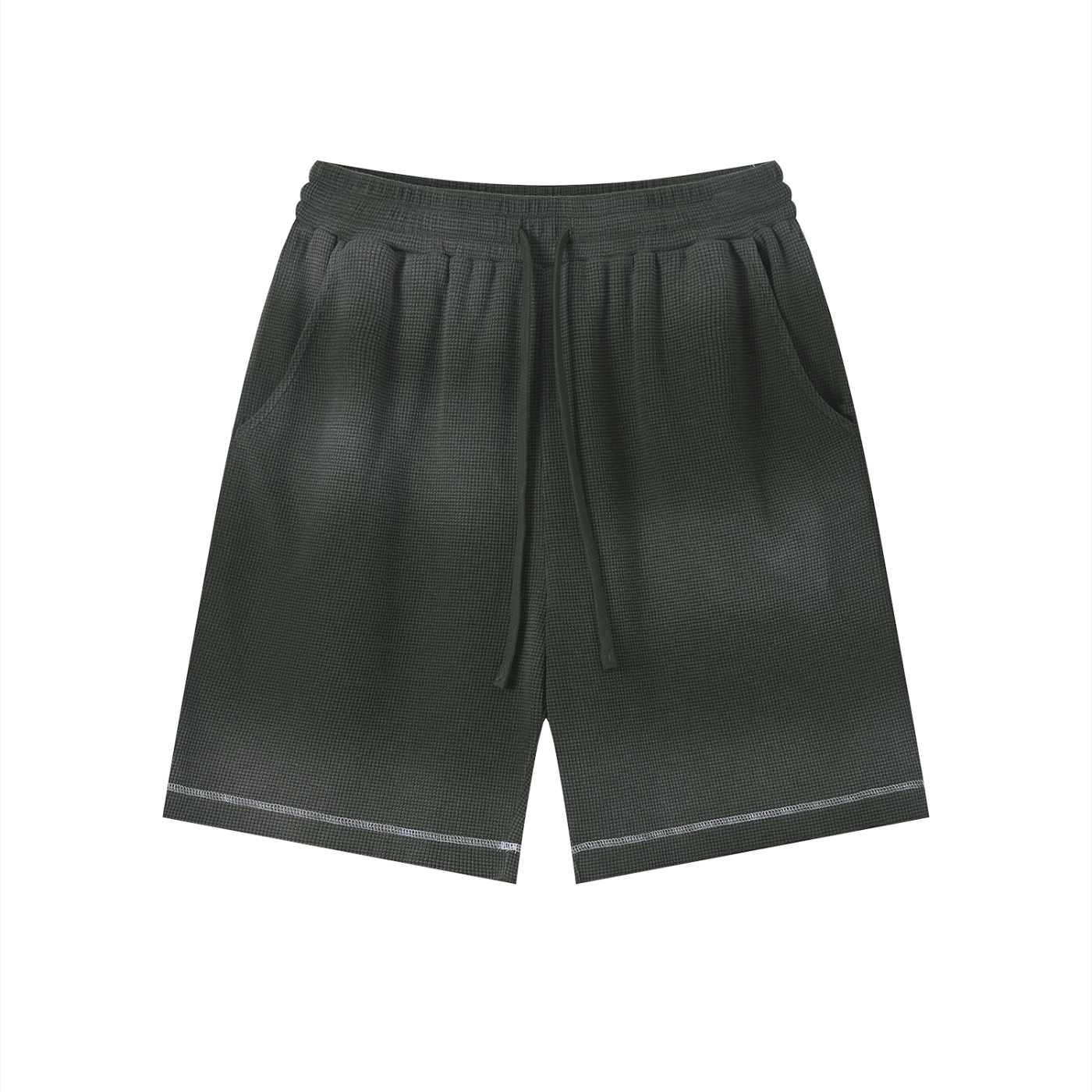 Unisex Sunfade Waffle Raw Hem Shorts