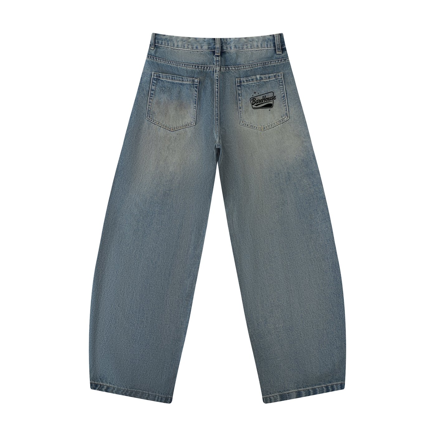 Men's Distressed Barrel Leg Jeans
