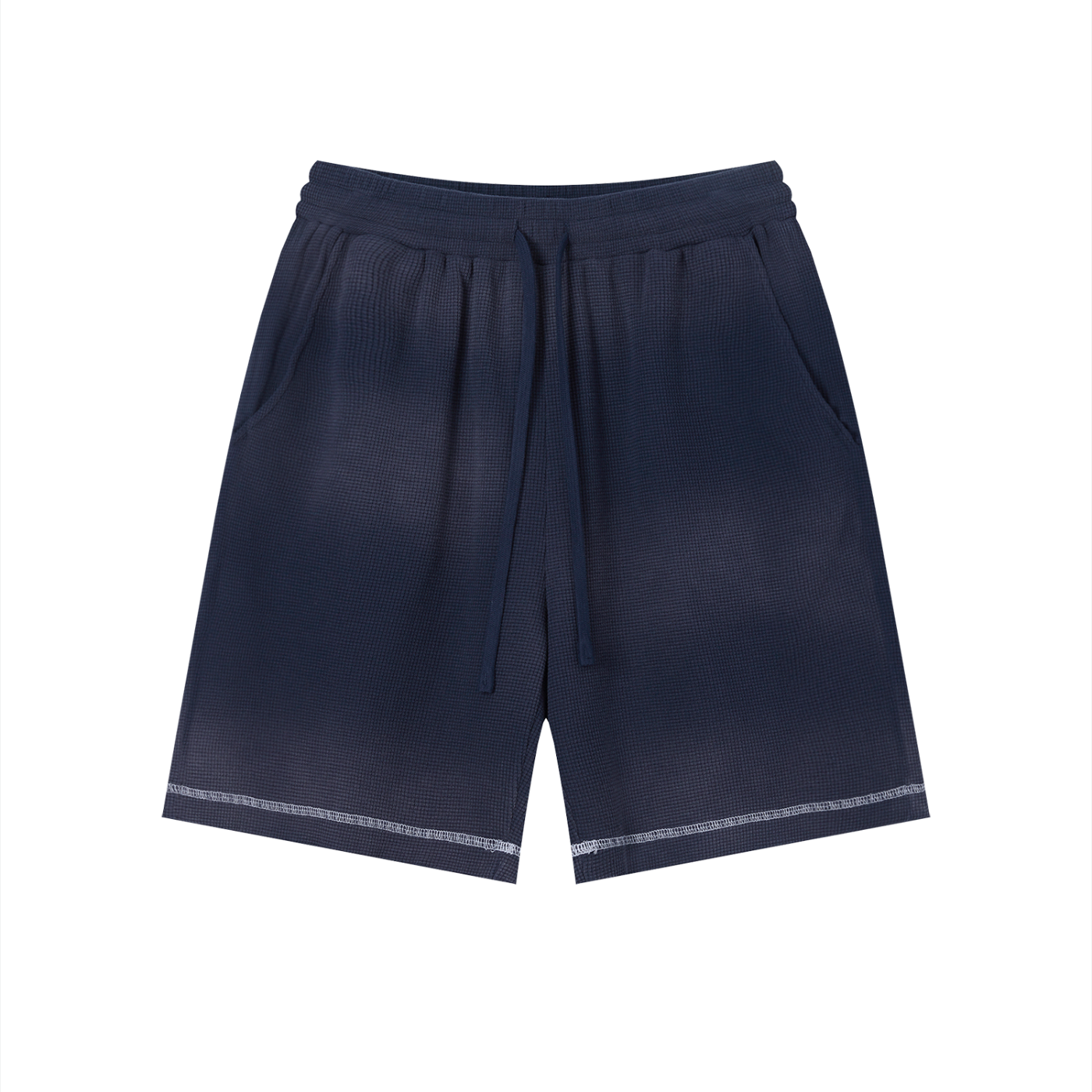 Unisex Sunfade Waffle Raw Hem Shorts