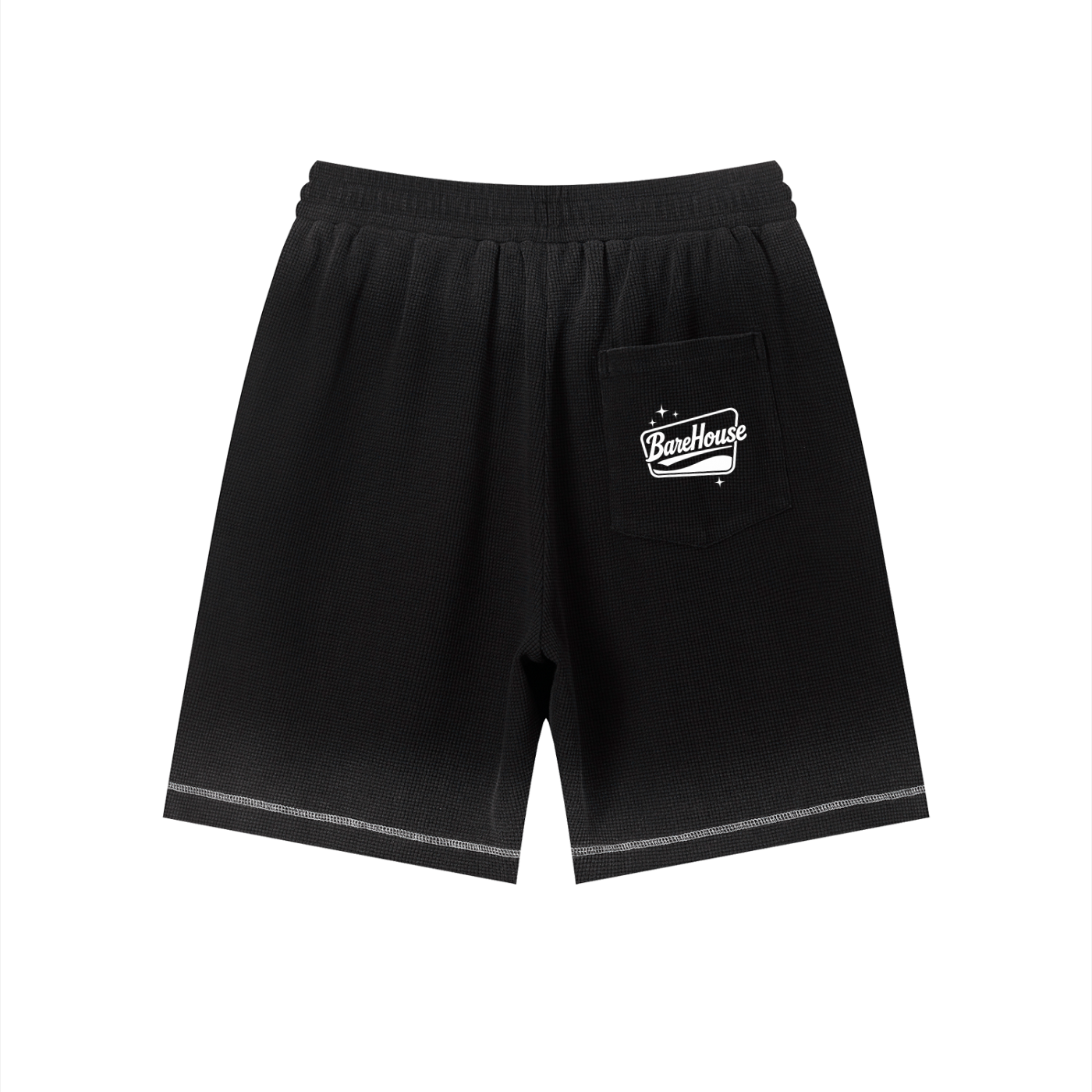 Unisex Sunfade Waffle Raw Hem Shorts