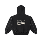 Contrast-Stitched Boxy Fleece Zip Hoodie