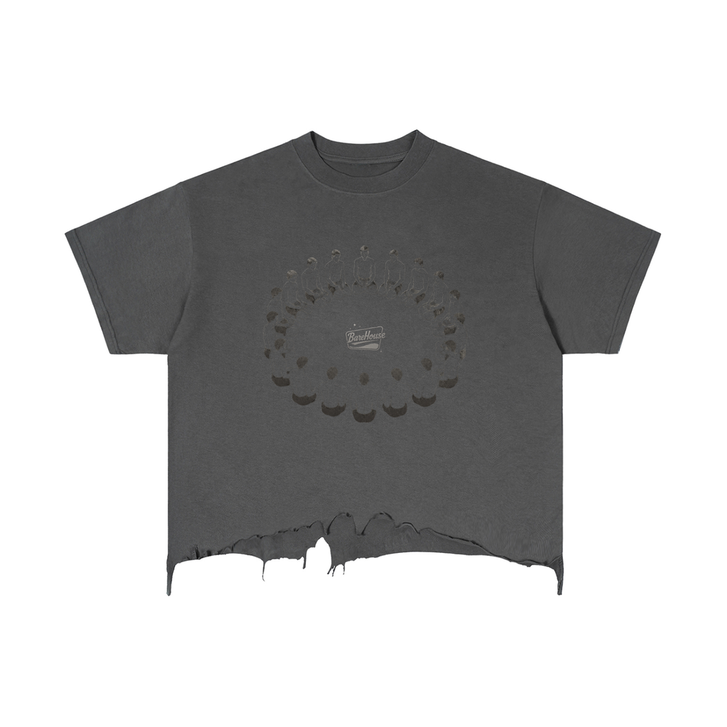 Vintage Wash Boxy Distressed Hem T-Shirt