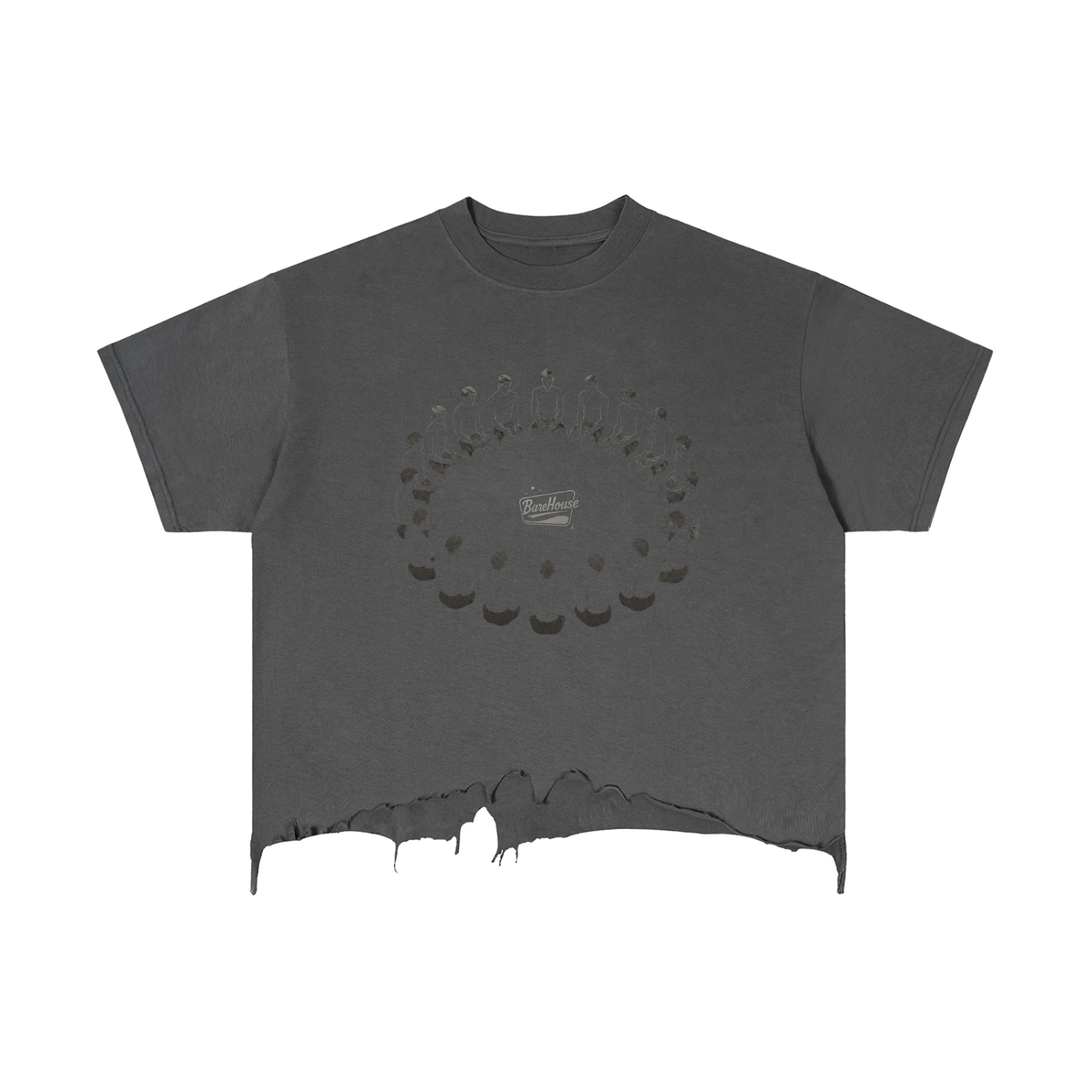 Vintage Wash Boxy Distressed Hem T-Shirt