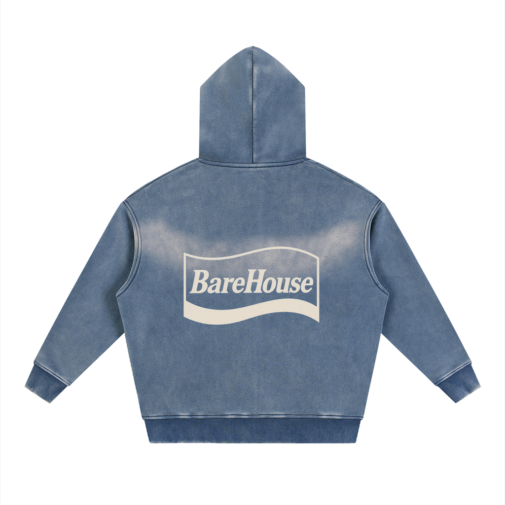 Sunfade Two-way Zipper Boxy Fleece Hoodie